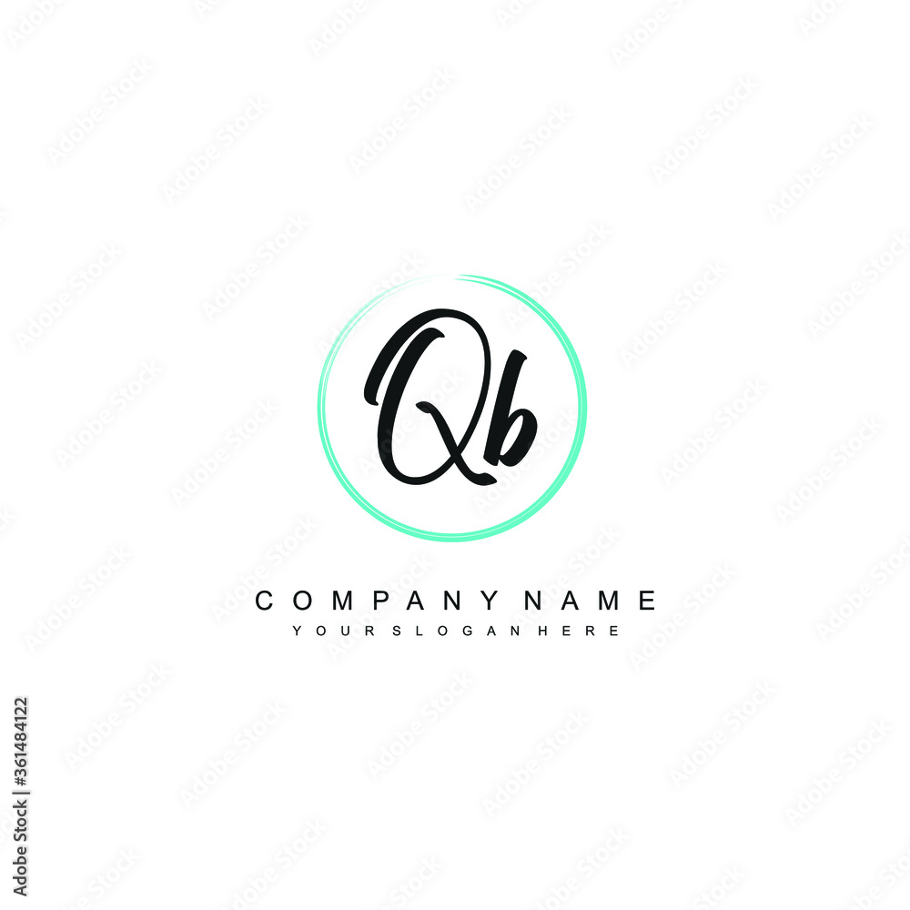 QB initials signature logo. Handwriting logo vector templates. Hand drawn Calligraphy lettering Vector illustration.
