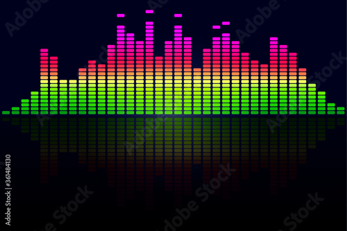 踊るイコライザー音響機材の波長ディスプレイ Sound wave equalizer music background image