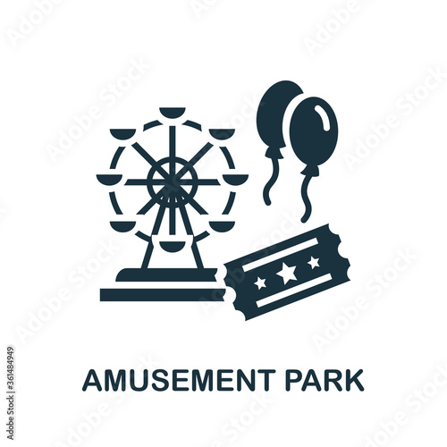 Amusement Park icon. Monochrome simple Amusement Park icon for templates, web design and infographics