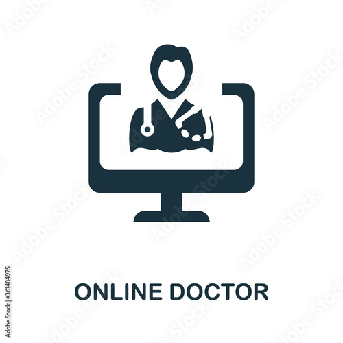Online Doctor icon. Simple element from digital health collection. Creative Online Doctor icon for web design, templates, infographics and more