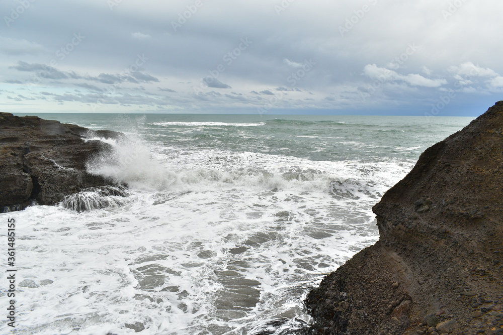 Piha beach coastal rock formation