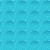 Seamless vector pattern in turquoise  color with wavy spiral elements 