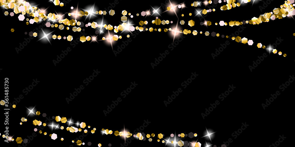Naklejka premium Gold Glitter Stars. Luxury Shiny Confetti.