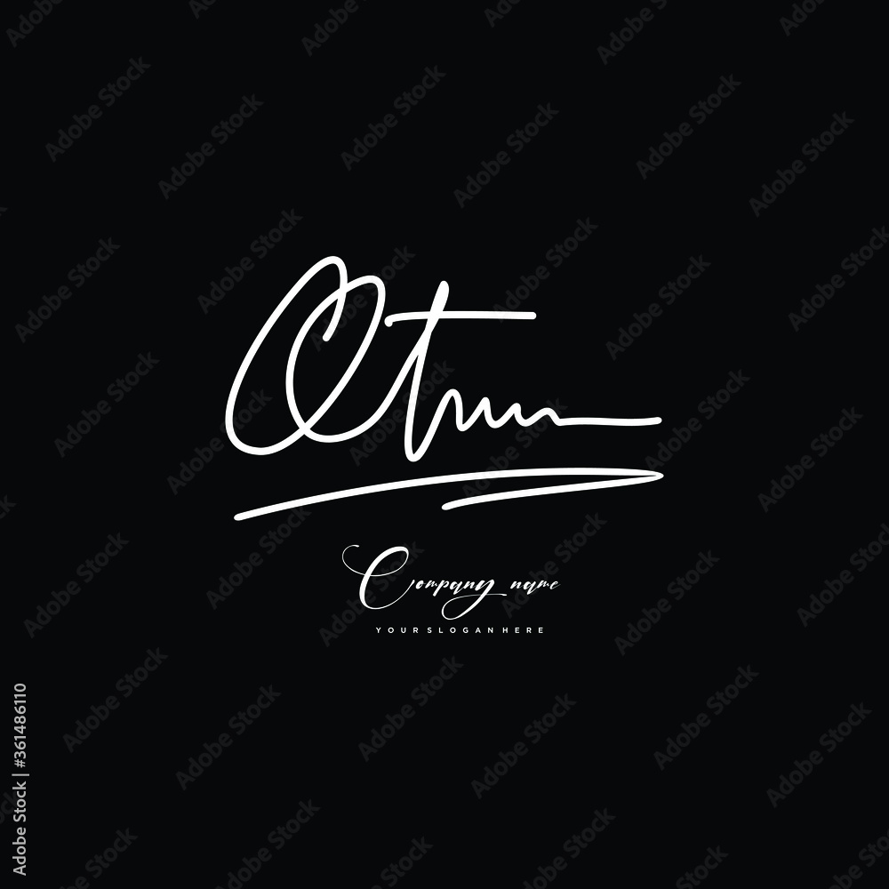 QT initials signature logo. Handwriting logo vector templates. Hand drawn Calligraphy lettering Vector illustration.
