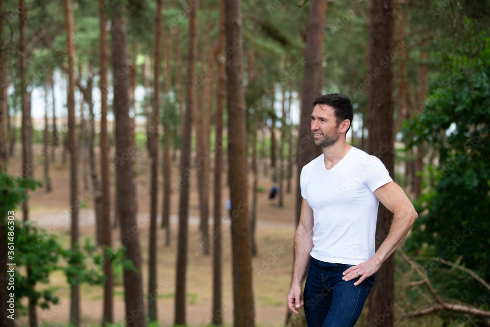 young man in the forest young man in the forest