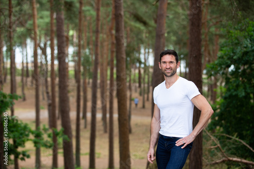 young man in the forest