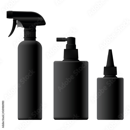 Black Car Detailing Bottle Vector Illustration