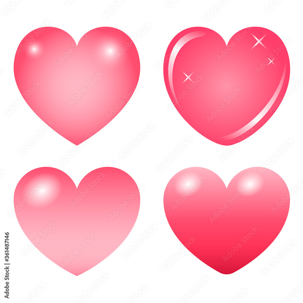 Red Lovely Heart Vector Illustration
