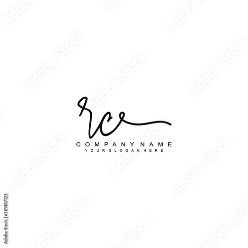 RC initials signature logo. Handwriting logo vector templates. Hand drawn Calligraphy lettering Vector illustration. 