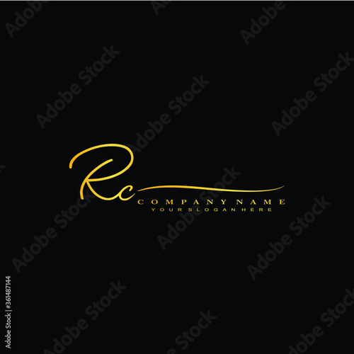 RC initials signature logo. Handwriting logo vector templates. Hand drawn Calligraphy lettering Vector illustration.

