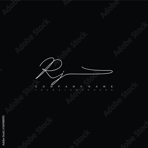 RJ initials signature logo. Handwriting logo vector templates. Hand drawn Calligraphy lettering Vector illustration.
