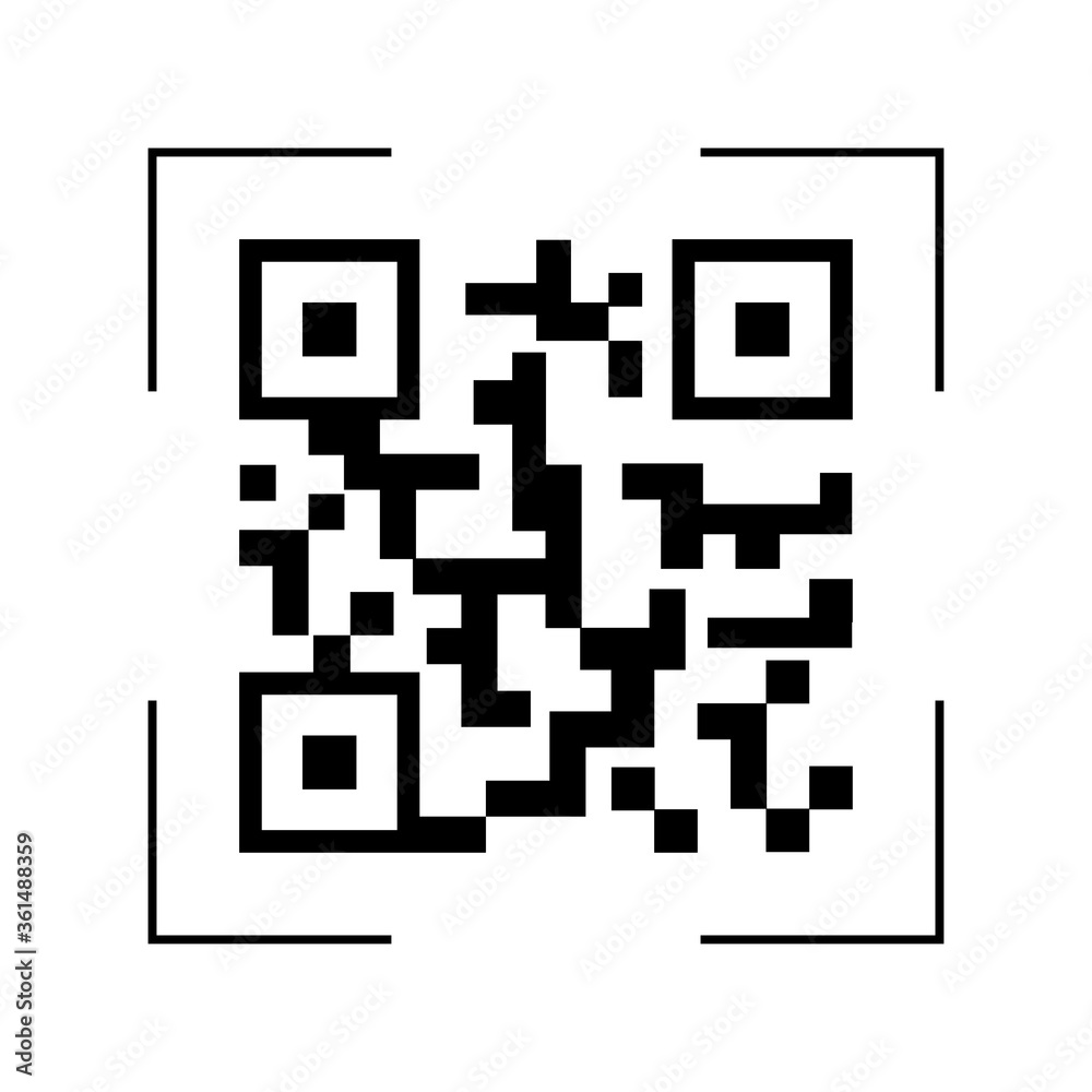 Scanning in flat style on white background. Flat vector infographic. Online payment. Telephone icon.