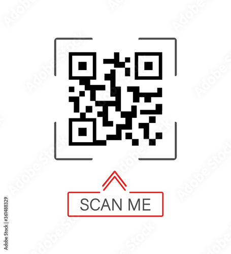 Scanning in flat style on white background. Flat vector infographic. Online payment. Telephone icon.