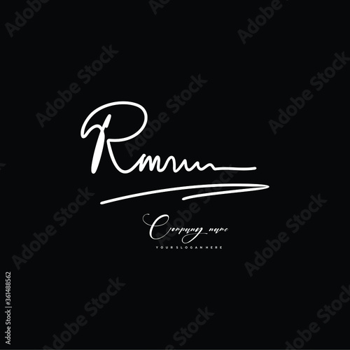 RM initials signature logo. Handwriting logo vector templates. Hand drawn Calligraphy lettering Vector illustration.
