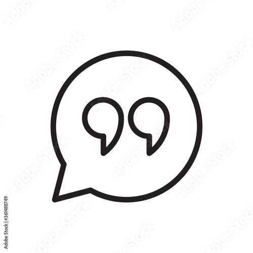 Quote icon vector. Speech sign