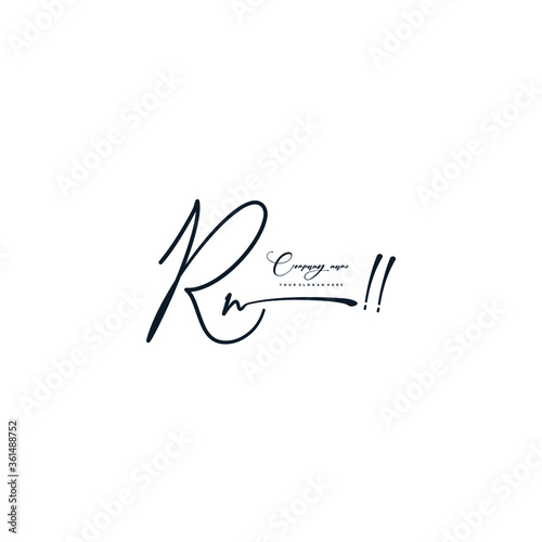 RN initials signature logo. Handwriting logo vector templates. Hand drawn Calligraphy lettering Vector illustration.
