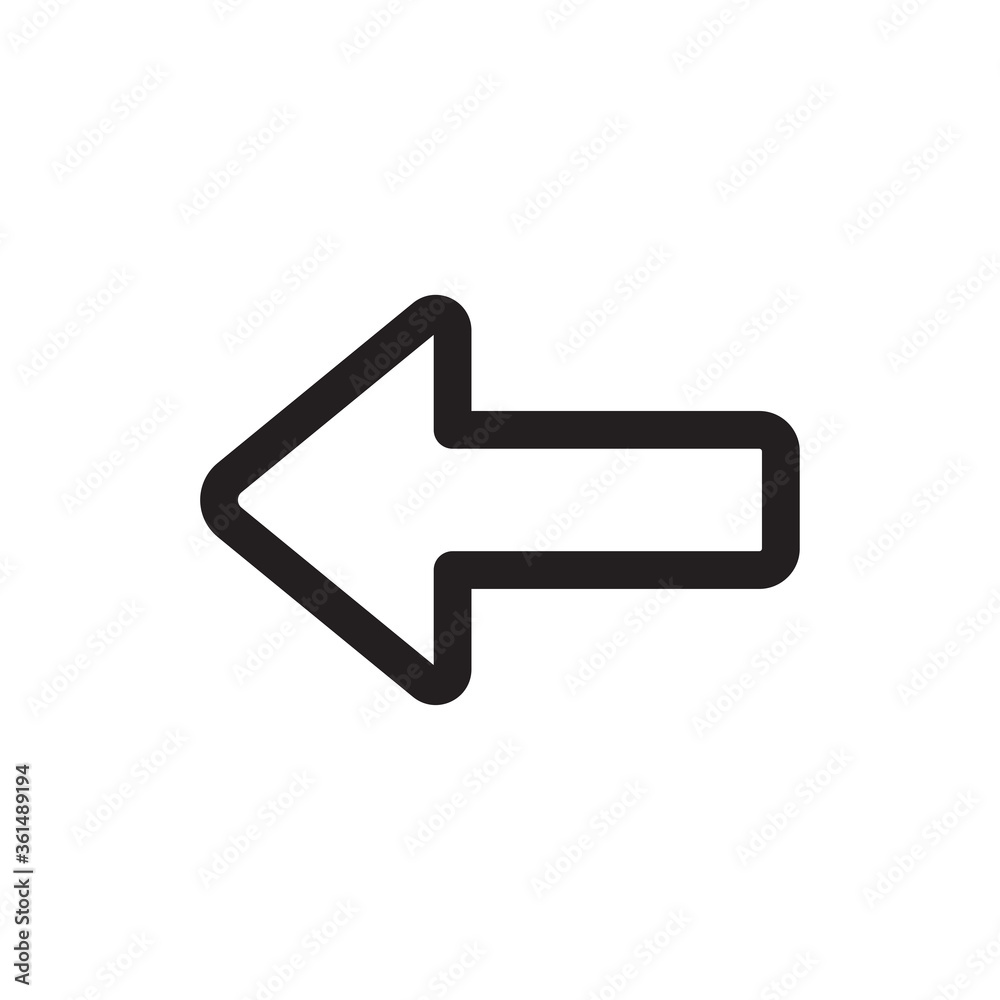 Left arrow icon vector. Arrow sign Left arrow icon vector. Arrow sign