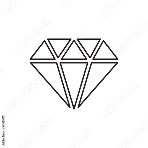Diamond icon vector. Crystal sign