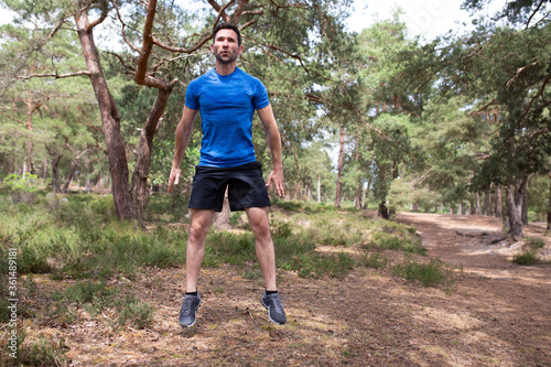 Man exercising in the countryside