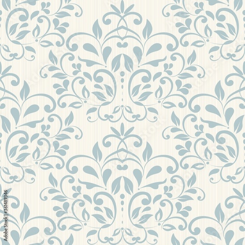 Seamless damask wallpaper. Seamless vintage pattern in Victorian style . Hand drawn floral pattern. Vector illustration 