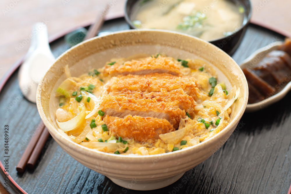 Close-up Japanese famous donburi food, Katsudon