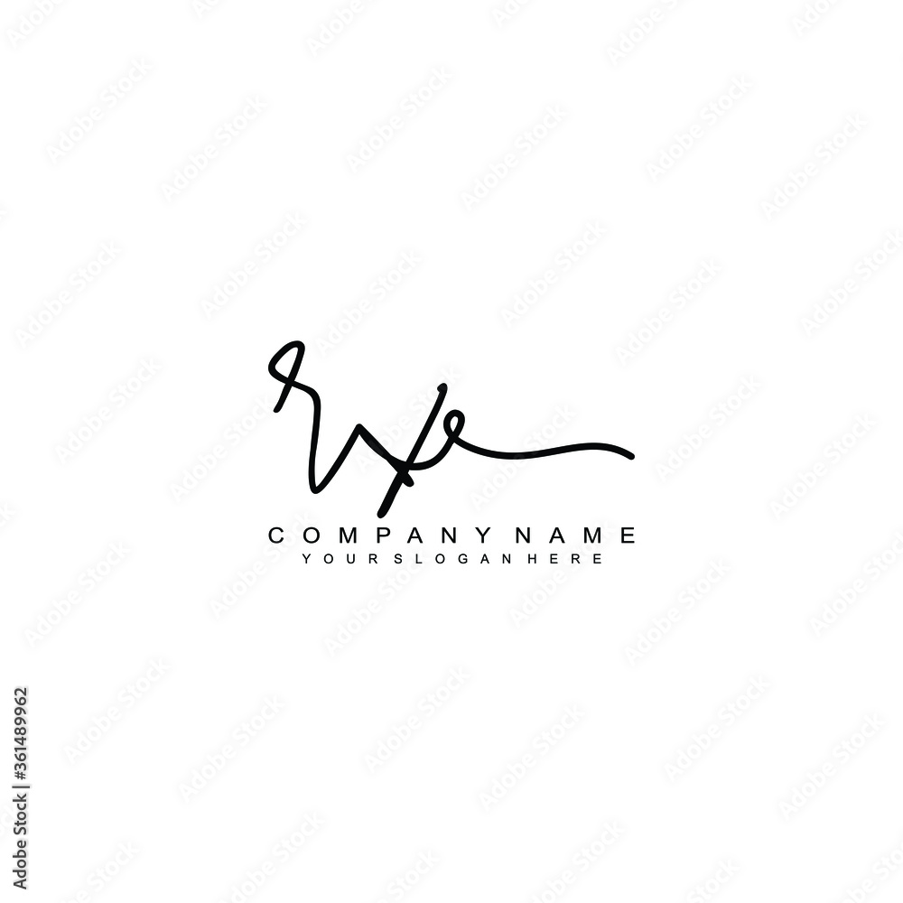 Obraz premium RX initials signature logo. Handwriting logo vector templates. Hand drawn Calligraphy lettering Vector illustration. 