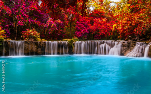 waterfall in autumn © Meawstory15Studio