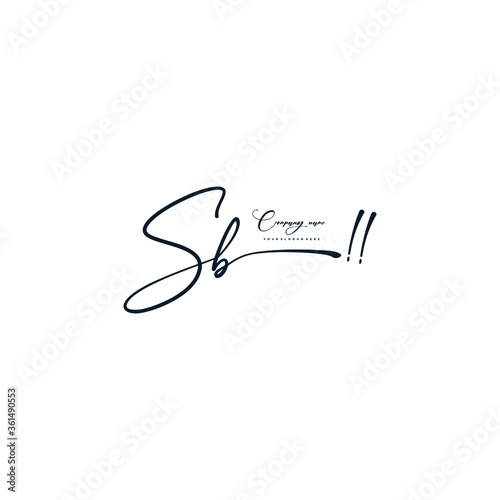 SB initials signature logo. Handwriting logo vector templates. Hand drawn Calligraphy lettering Vector illustration.
