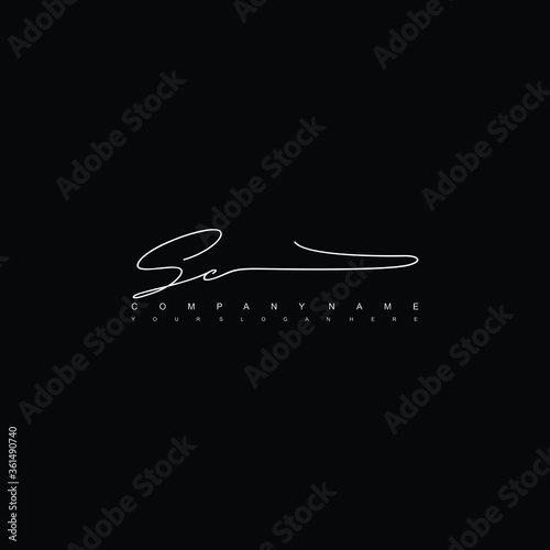 SC initials signature logo. Handwriting logo vector templates. Hand drawn Calligraphy lettering Vector illustration.

