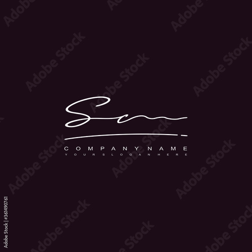 SC initials signature logo. Handwriting logo vector templates. Hand drawn Calligraphy lettering Vector illustration. 