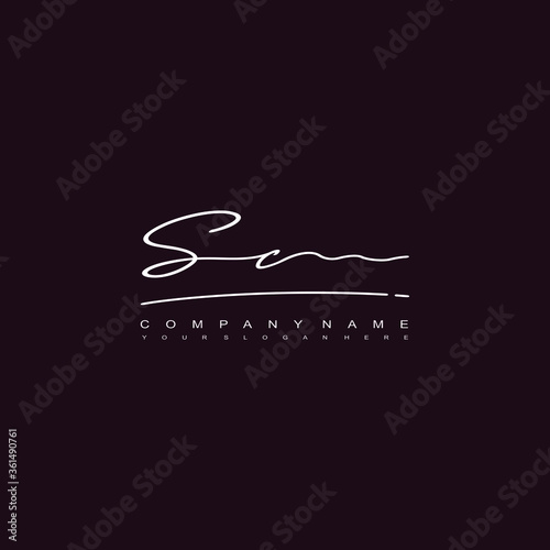 SC initials signature logo. Handwriting logo vector templates. Hand drawn Calligraphy lettering Vector illustration.
