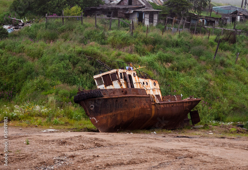 old boat on the beach