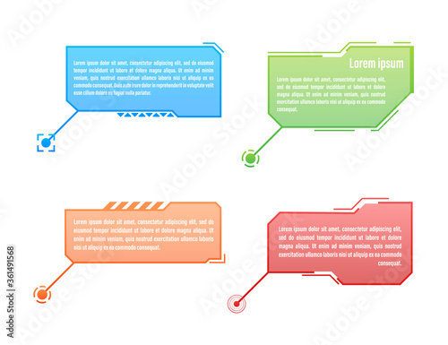 HUD futuristic style callout titles. Futuristic callout bar labels. Vector stock illustration