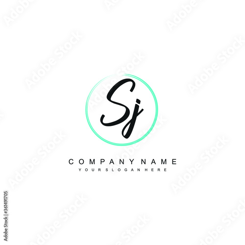 SJ initials signature logo. Handwriting logo vector templates. Hand drawn Calligraphy lettering Vector illustration.
