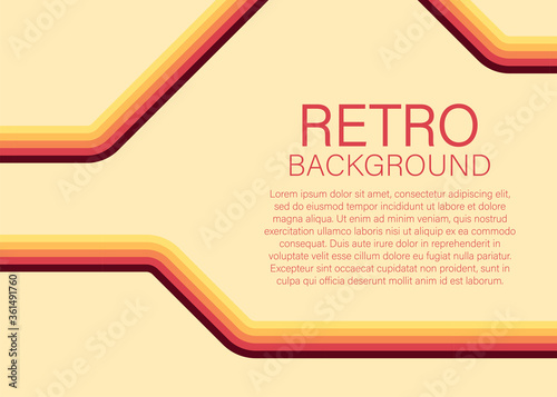 70s, 1970 abstract vector stock retro lines background. Vector illustration.