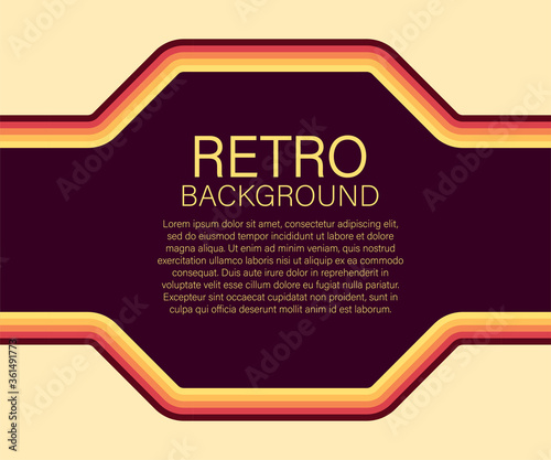 70s, 1970 abstract vector stock retro lines background. Vector illustration.