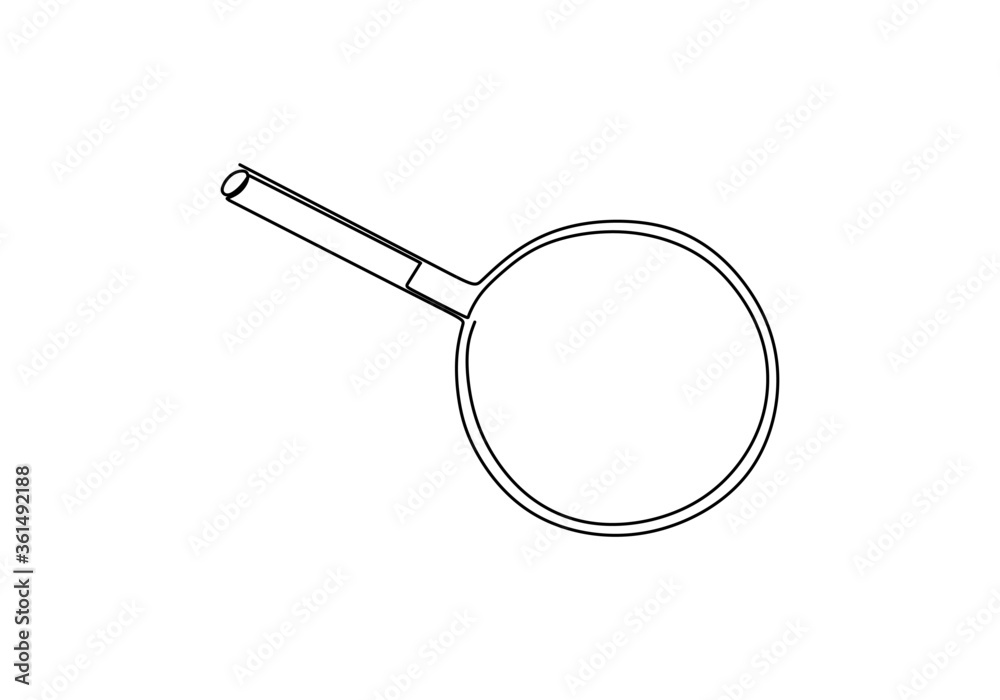 Magnifier hand drawn by one continuous line art drawing vector illustration minimalist design isolated on white background. Detect what is not visible to the eye. Zoom in and discovery concept. Magnifier hand drawn by one continuous line art drawing vector illustration minimalist design isolated on white background. Detect what is not visible to the eye. Zoom in and discovery concept.