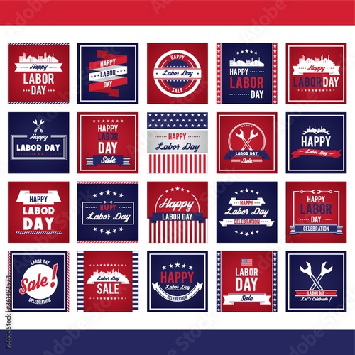 Collection of labor day designs photo