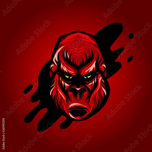 Dangerous angry king kong head vector design