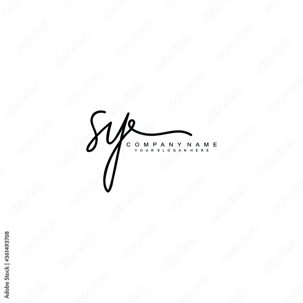 SY initials signature logo. Handwriting logo vector templates. Hand drawn Calligraphy lettering Vector illustration.
