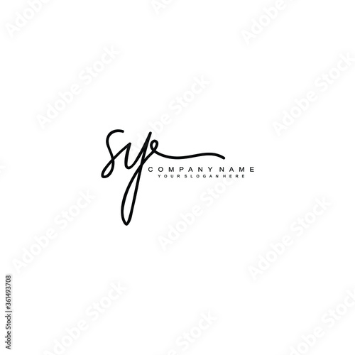 SY initials signature logo. Handwriting logo vector templates. Hand drawn Calligraphy lettering Vector illustration. 