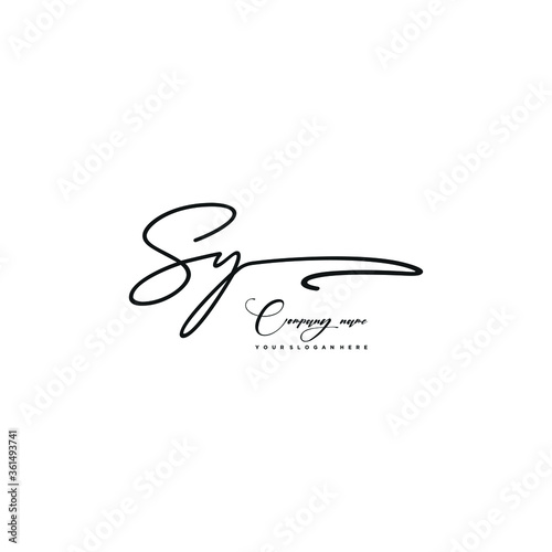SY initials signature logo. Handwriting logo vector templates. Hand drawn Calligraphy lettering Vector illustration. 