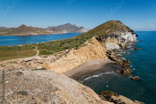 Cala Los Amarillos en el Parque Natural Cabo de Gata-Níjar, provincia de Almería, Andalucía, España