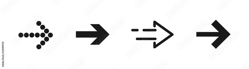 black right arrows set. Flat icon isolated on white. Continue icon. black right arrows set. Flat icon isolated on white. Continue icon.