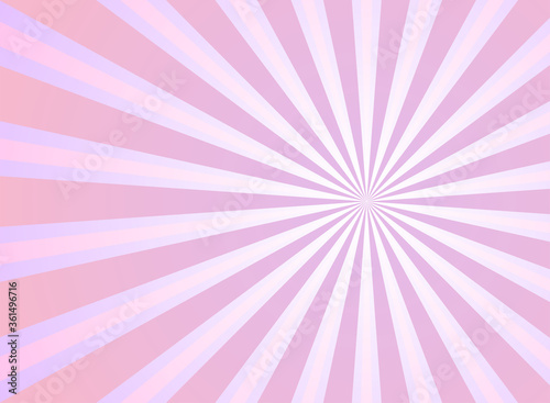 Sunlight rays background. Pink and white color burst background.
