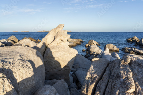 landscape with stones at the seaside of southern Sardinia