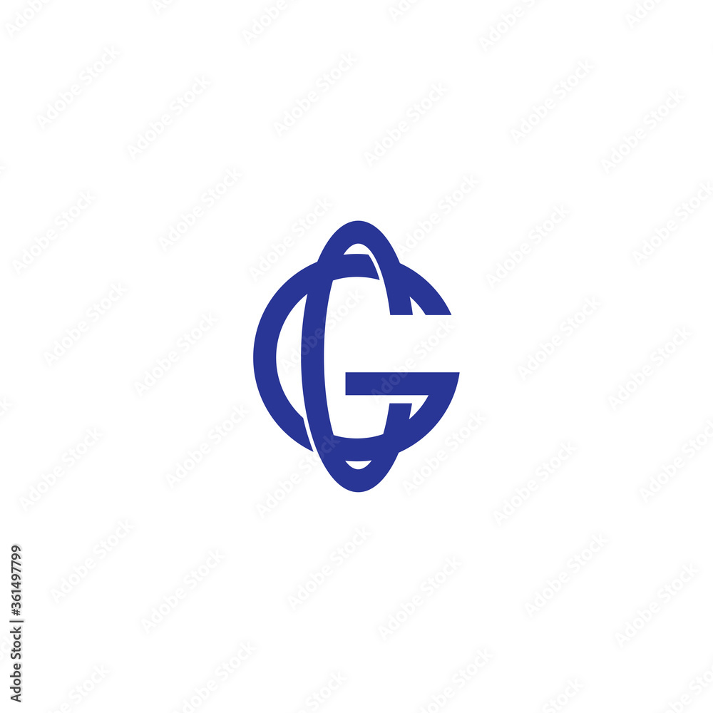 initial letter C and G, CG, GC logo, monogram line art style design template initial letter C and G, CG, GC logo, monogram line art style design template