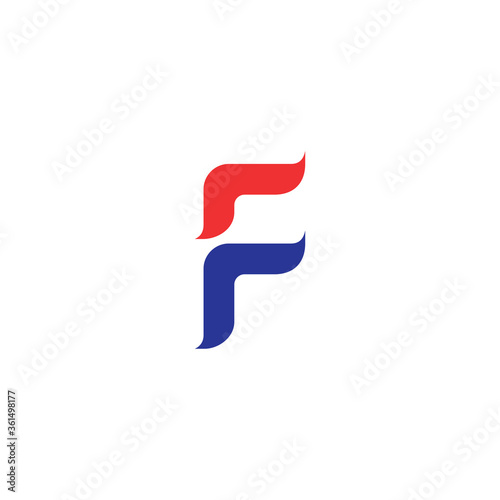 initial letter F logo, line art style design template