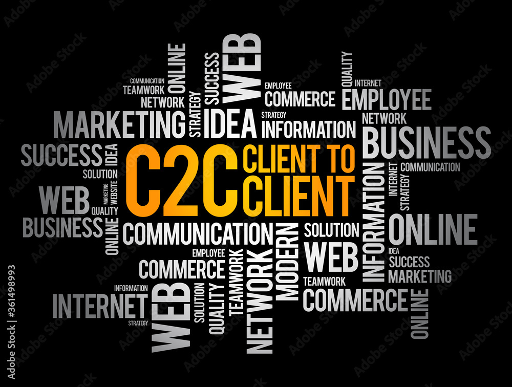 C2C - Client To Client word cloud, business concept background C2C - Client To Client word cloud, business concept background