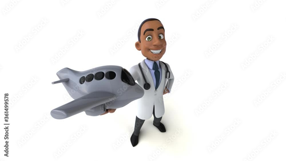 Fun 3D cartoon black doctor Fun 3D cartoon black doctor